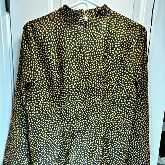 J. Crew Factory Dresses & Skirts - EUC J. Crew Factory Women's Size 6 Gold Dotted Black Dress Animal print​